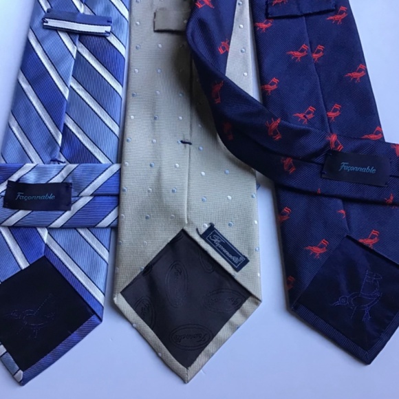 3 Elegant Façonnable all silk ties made in Italy 🇮🇹 and France 🇫🇷 - Picture 2 of 5